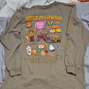 Simply Southern Kids Pumpkin Spice Checklist Long Sleeve Size Youth Large